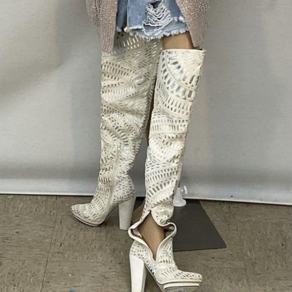 NWT!Jeffrey Campbell thigh high suede boots 
